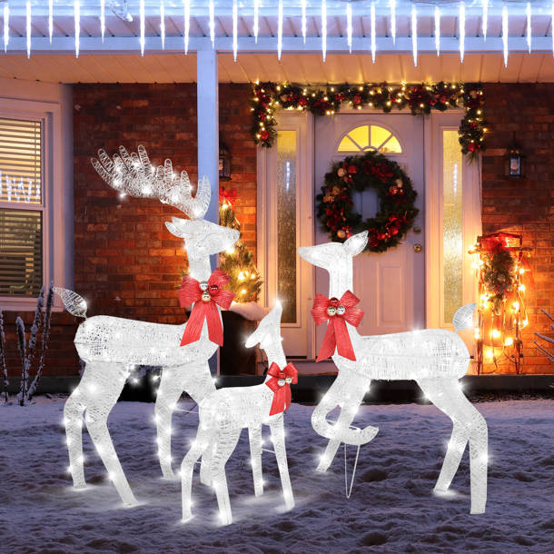 The Holiday Aisle® 3 Piece Christmas Deer Light Display Set & Reviews